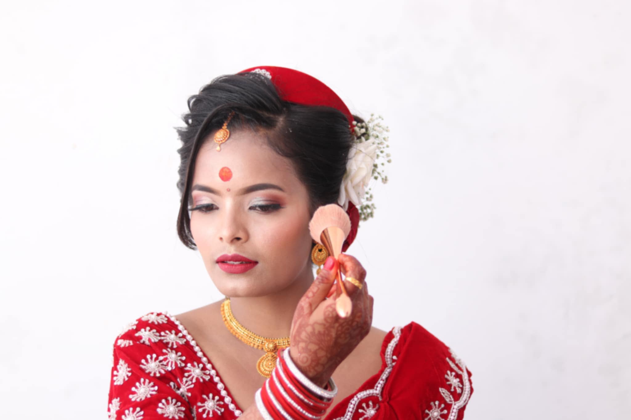 Professional portrait photography session in studio with natural lighting